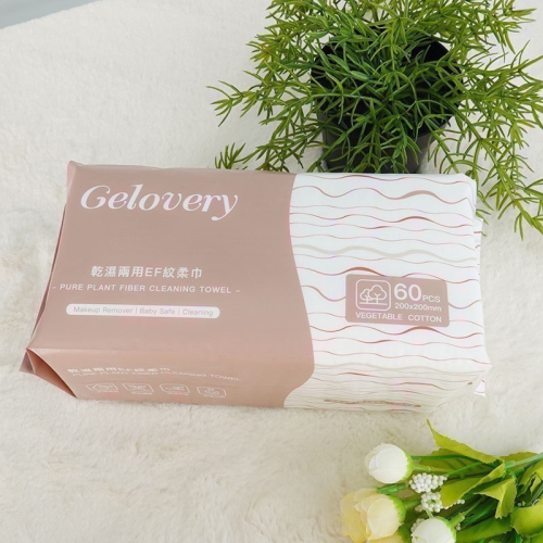 Gelovery 乾濕兩用EF紋柔巾90g 60抽 洗臉巾～超好用！