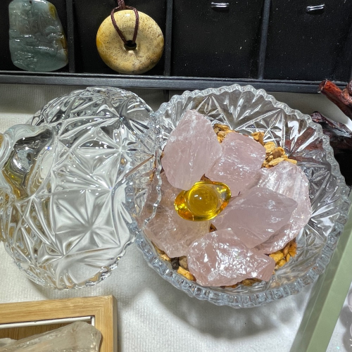 幸福磁場打造｜天然粉晶×秘魯聖木×財富元寶收藏組