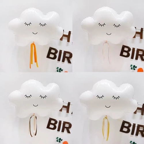 [Hare.D]現貨 白雲朵氣球 生日氣球 微笑雲朵 佈置 生日佈置 慶生 佈置 慶生氣球 生日快樂氣球 氣球