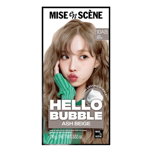mise en scene 魅尚萱 Hello Bubble泡沫染髮劑, 10AB霧灰奶茶, 1盒