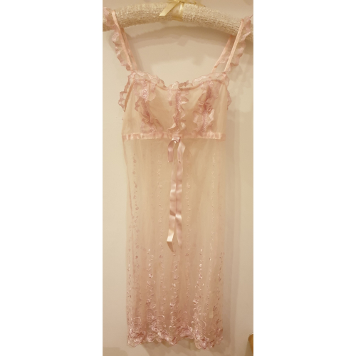 全新品 奧黛莉 Audrey 粉紅色 粉紫色 蕾絲 性感 公主 漂亮 睡衣 睡裙 size: M 胸圍: 79~87公分