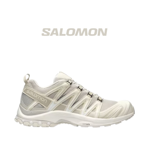 ? Salomon XA Pro 3D 越野跑步鞋 米色｜香草色｜白色｜奶油色｜網眼布鞋面｜防潑水 運動鞋 男女通用款