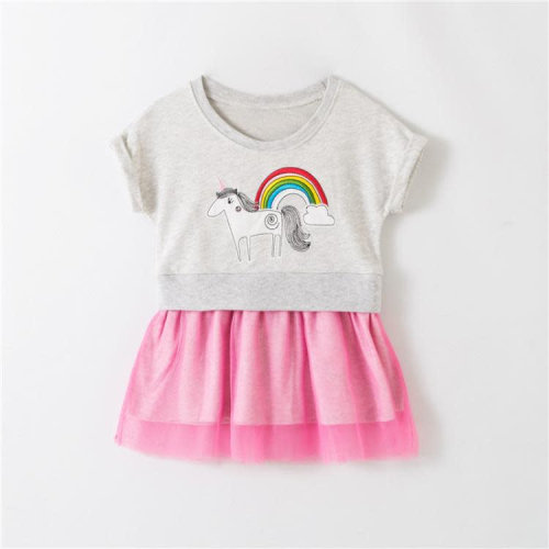 寶貝童裝little maven獨角獸女童連身裙寶寶假二件公主裙夏季童裙兒童裙子洋裝