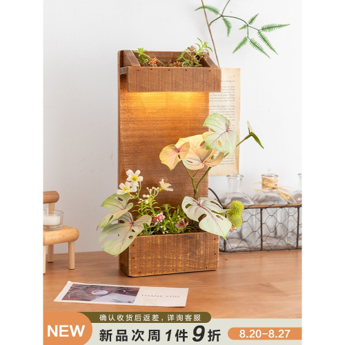 阿楹 藝術氛圍感入戶仿真植物壁掛擺件 蛋糕甜品理發店墻面裝飾花