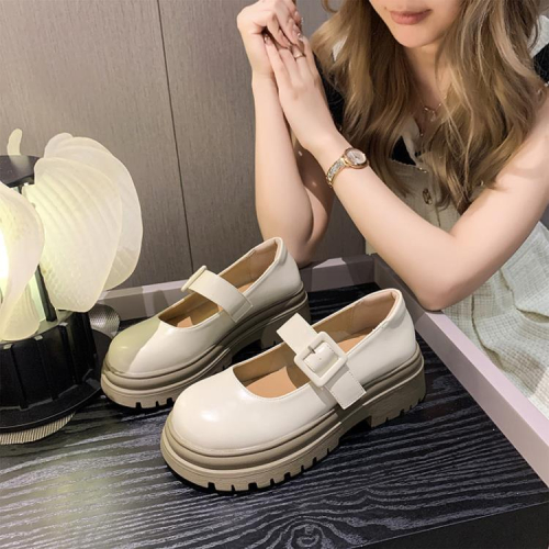 厚底鞋 法式甜酷少女~粗跟復古學院風jk鞋瑪麗珍鞋小皮鞋女單鞋