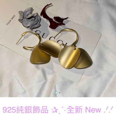 925純銀‪✰ˎˊ˗‬ 歐美風金屬片吊墜耳環