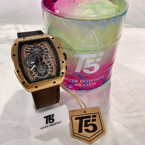 (Little bee小蜜蜂精品)美國潮牌 T5 真三眼功能 石英皮錶(絕版款 售完沒有)