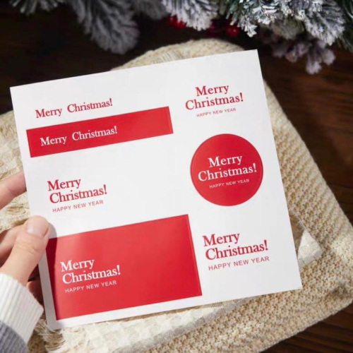 【麥歡樂】貼紙 聖誕節 禮物貼紙 Merry Christmas裝飾貼紙長條貼紙 封口貼紙 電子發票【烘焙材料】