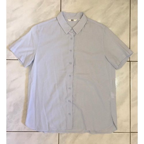 Uniqlo 短袖藍色襯衫