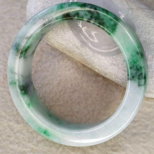?花青角鐲?天然緬甸玉A貨翡翠-內圍53mm花青角鐲(附證書)手鐲 玉鐲 平安鐲 台灣現貨【92jade 遇見善緣】