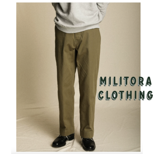 MILITORA825 USMC 人字紋軍官 闊腿褲 休閒褲 日常通勤褲 復古休閒 11oz
