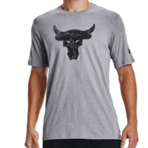 男子 UA Project Rock 灰色 大牛頭 巨石強森 短T-Shirt